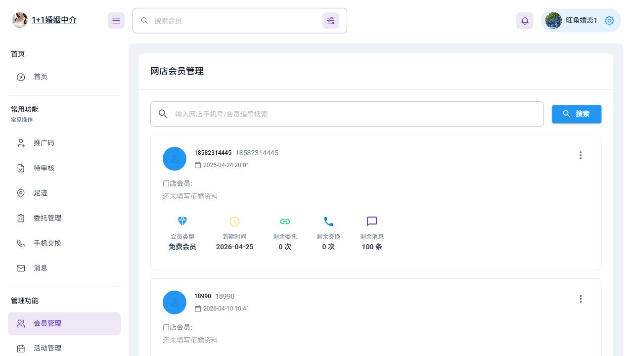 网店会员管理示意图